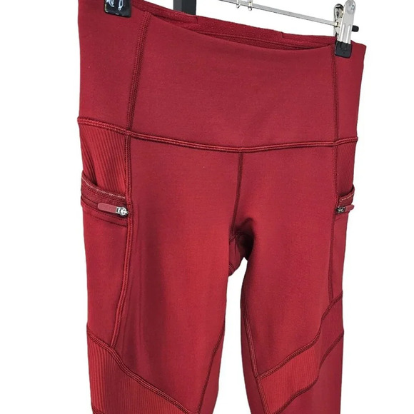 Lululemon Keep The Fleece Tight 28" Dark Sport Red Size 4 Tech Fleece Athleisure - Picture 4 of 12